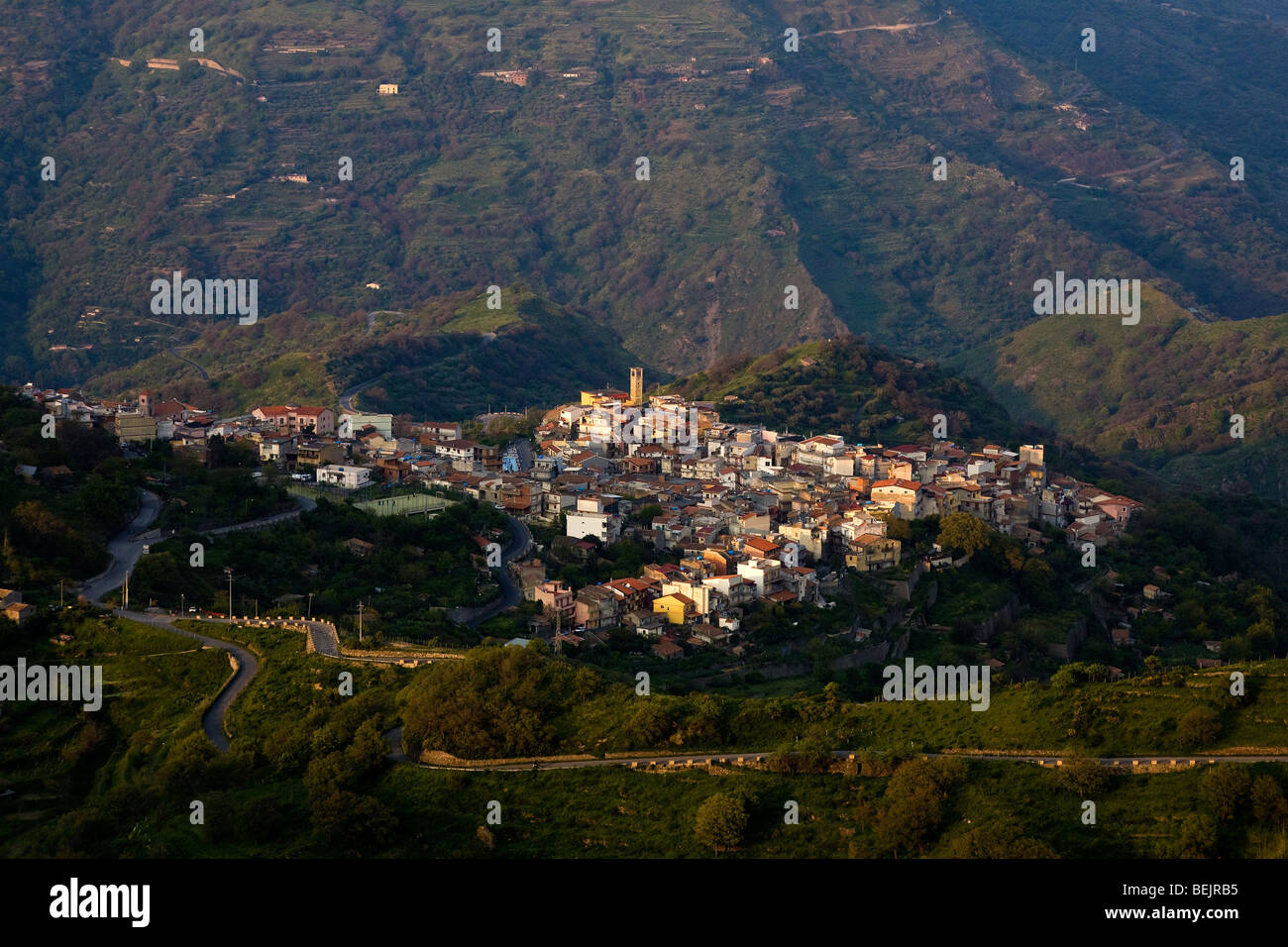 Village view, Roccafiorita, Sicily, Italy Stock Photo