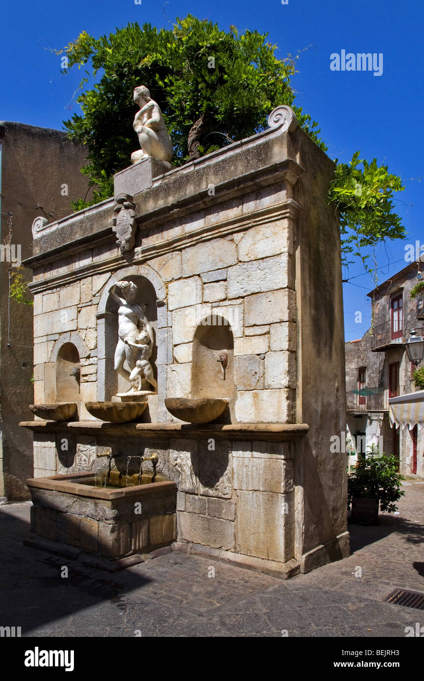 Venere Ciprea fountain, Castelbuono, Sicily, Italy Stock Photo