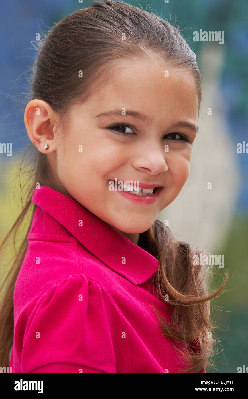 Portrait of a girl smiling Stock Photo - Alamy