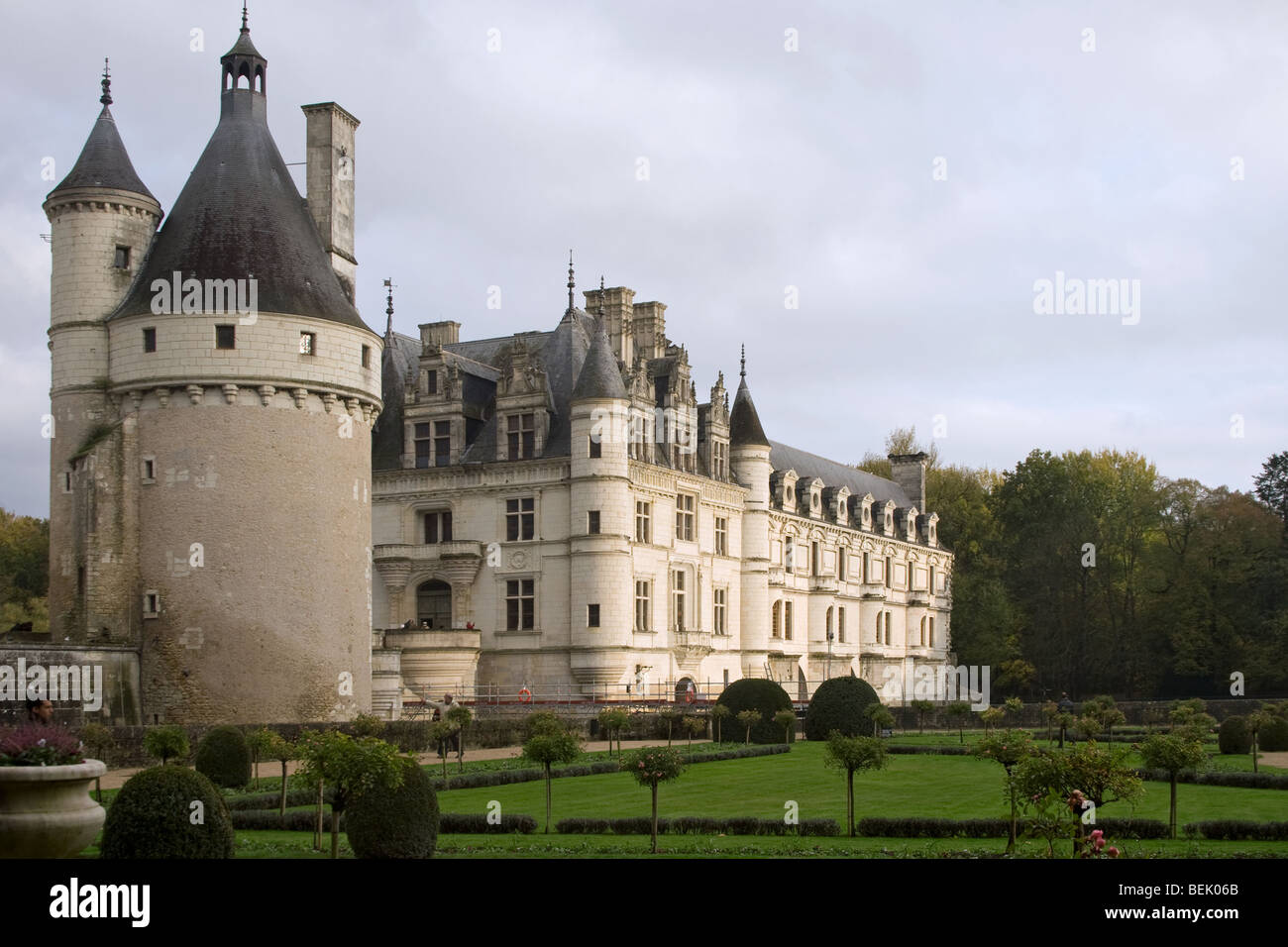 Chenonceaux Castle over the Cher River, France Stock Photo