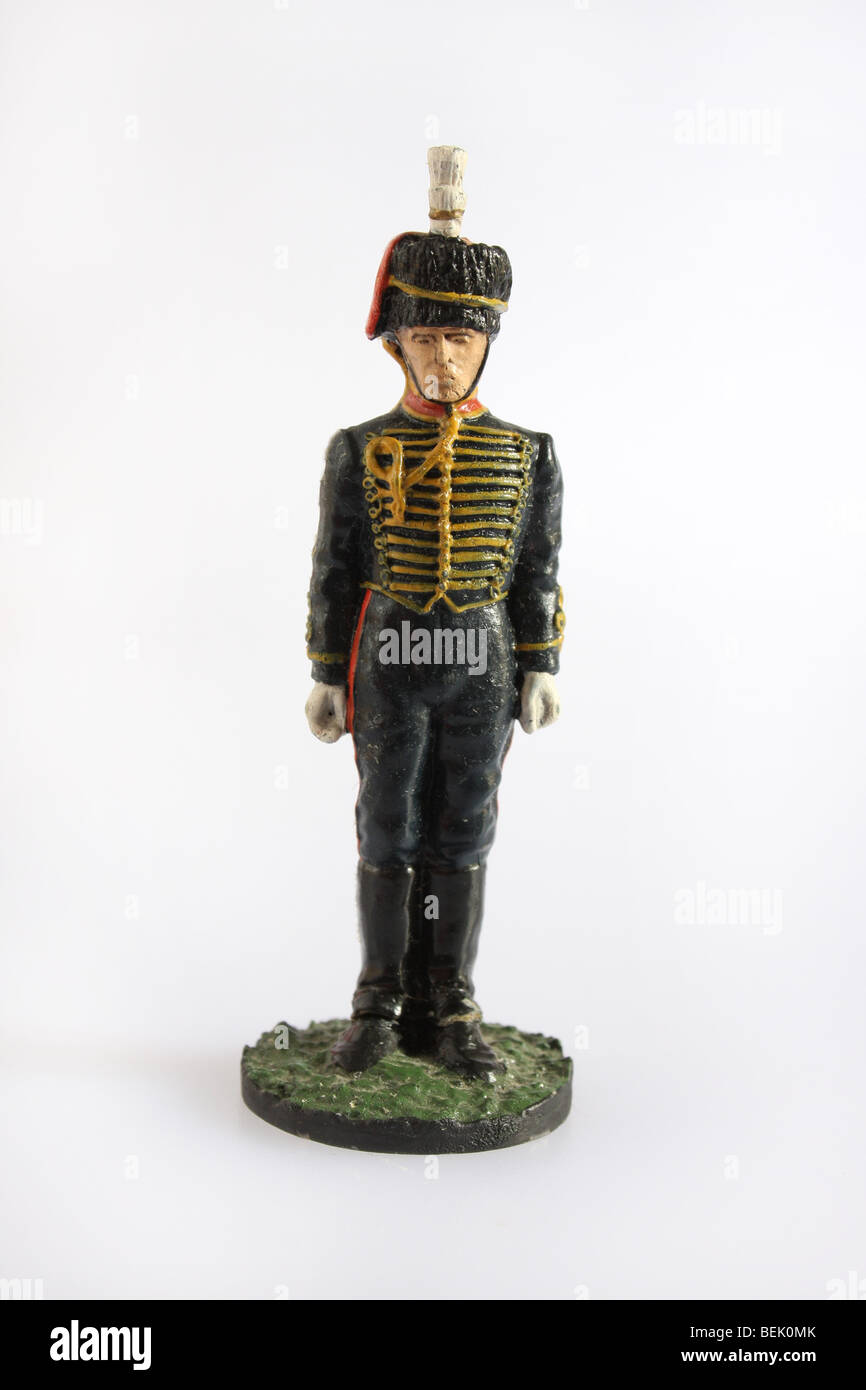 A British Gunner from the King's Troop Horse Artillery 1970's. A collectible Franklin Mint soldier Stock Photo