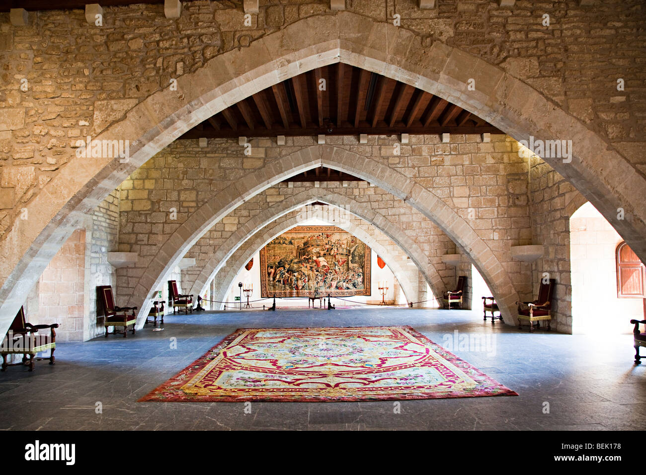Tapestry in the Sala Major Royal palace of La Almudaina Palma Mallorca Spain Stock Photo - Alamy