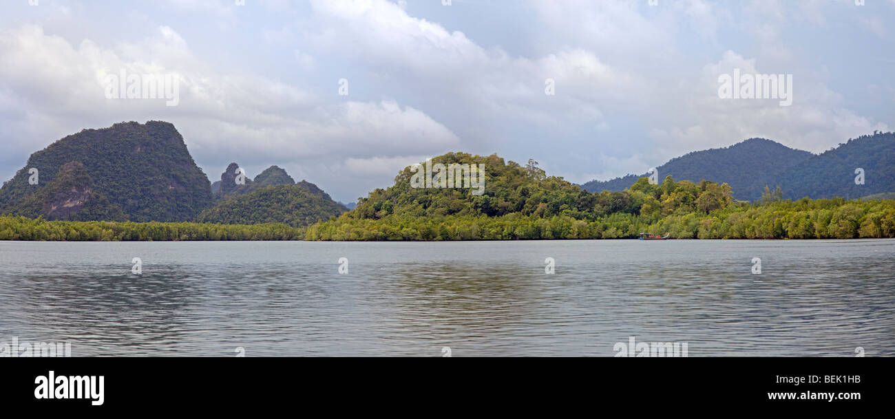 Langkawi Geopark - Kedah, Malaysia, mangrove swamp panorama Stock Photo