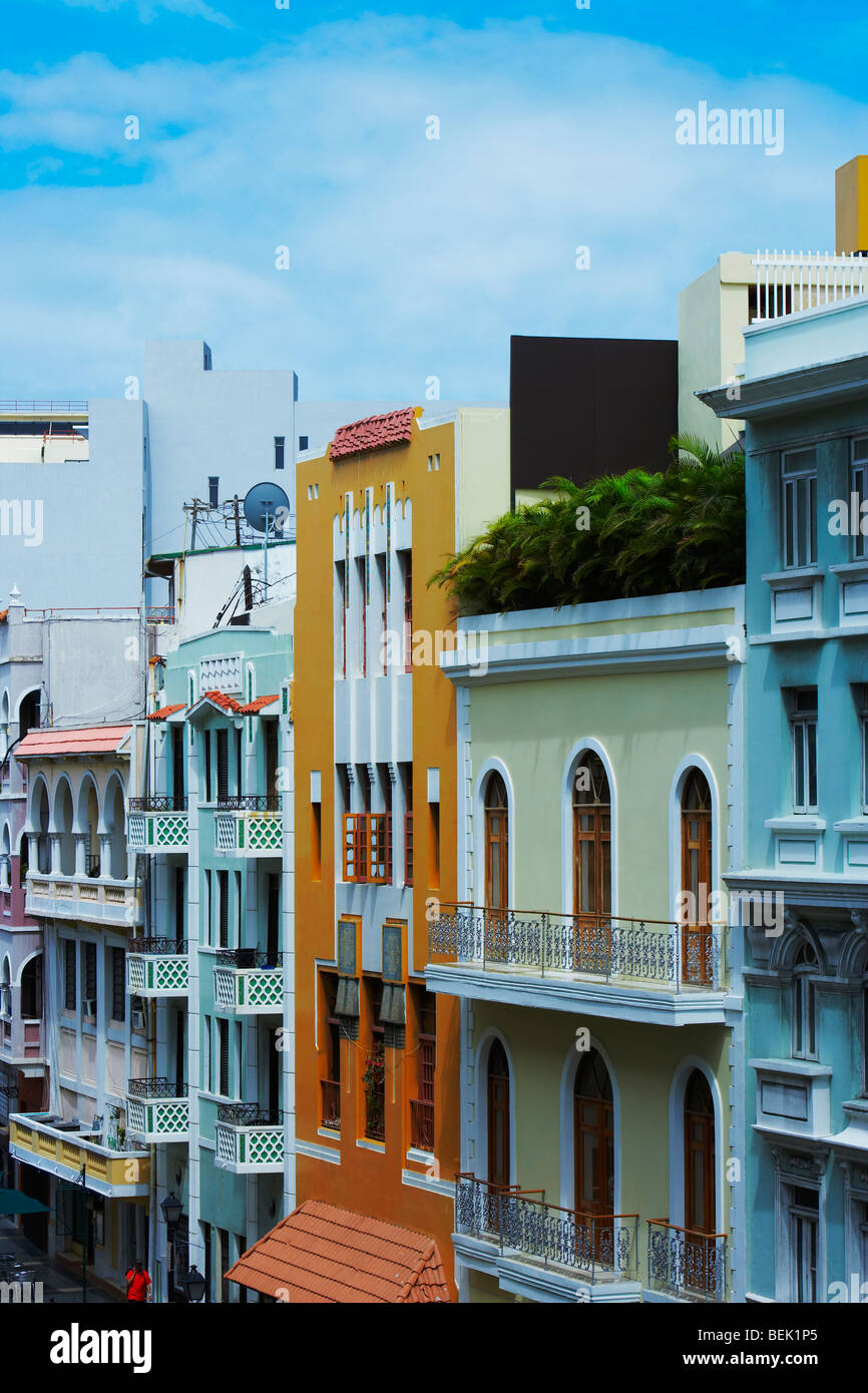 Buildings in a city, Old San Juan, San Juan, Puerto Rico Stock Photo