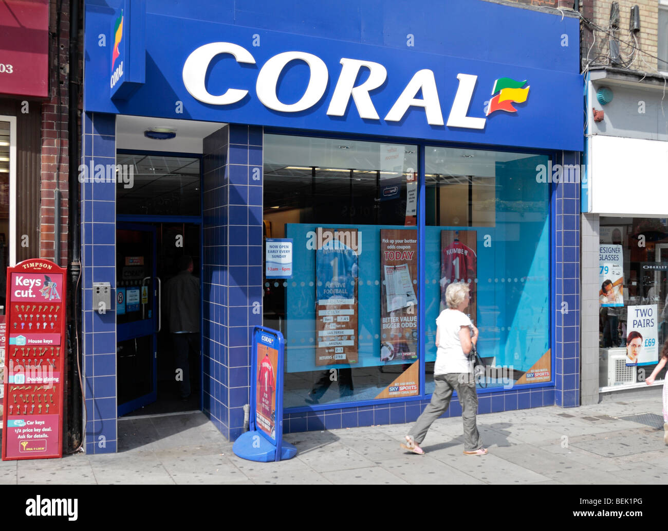 The store front of the Coral Bookmakers in Harrow, Middx, UK. Stock Photo