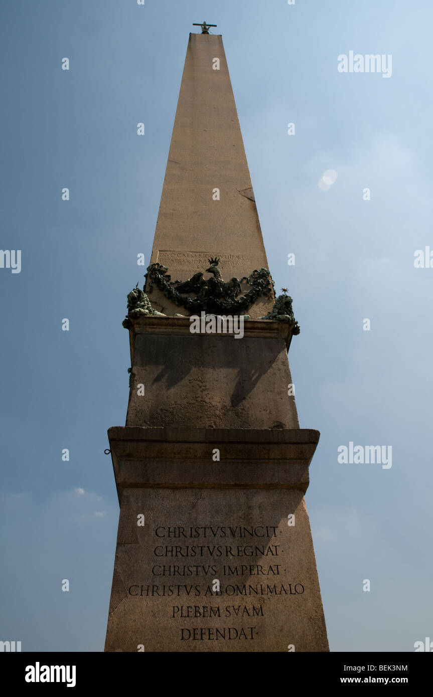 Egyptian obelisk at the center of Saint Peter's Square Stock Photo