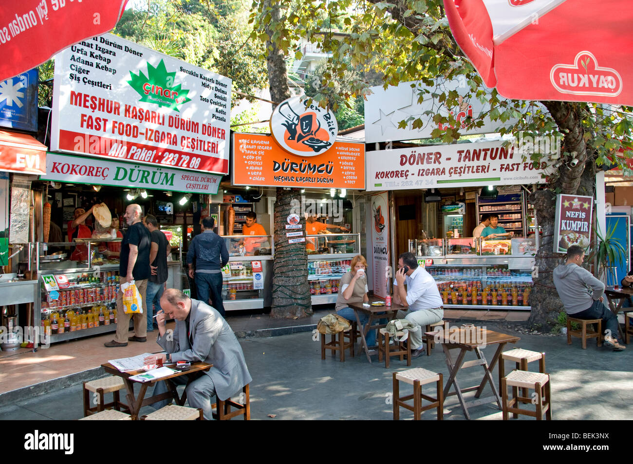 Istanbul  Restaurant Fast Food Take Away Yenikoy Tarabya Kirecburnu Byudere Sariyer Rumeli Kavagi Stock Photo