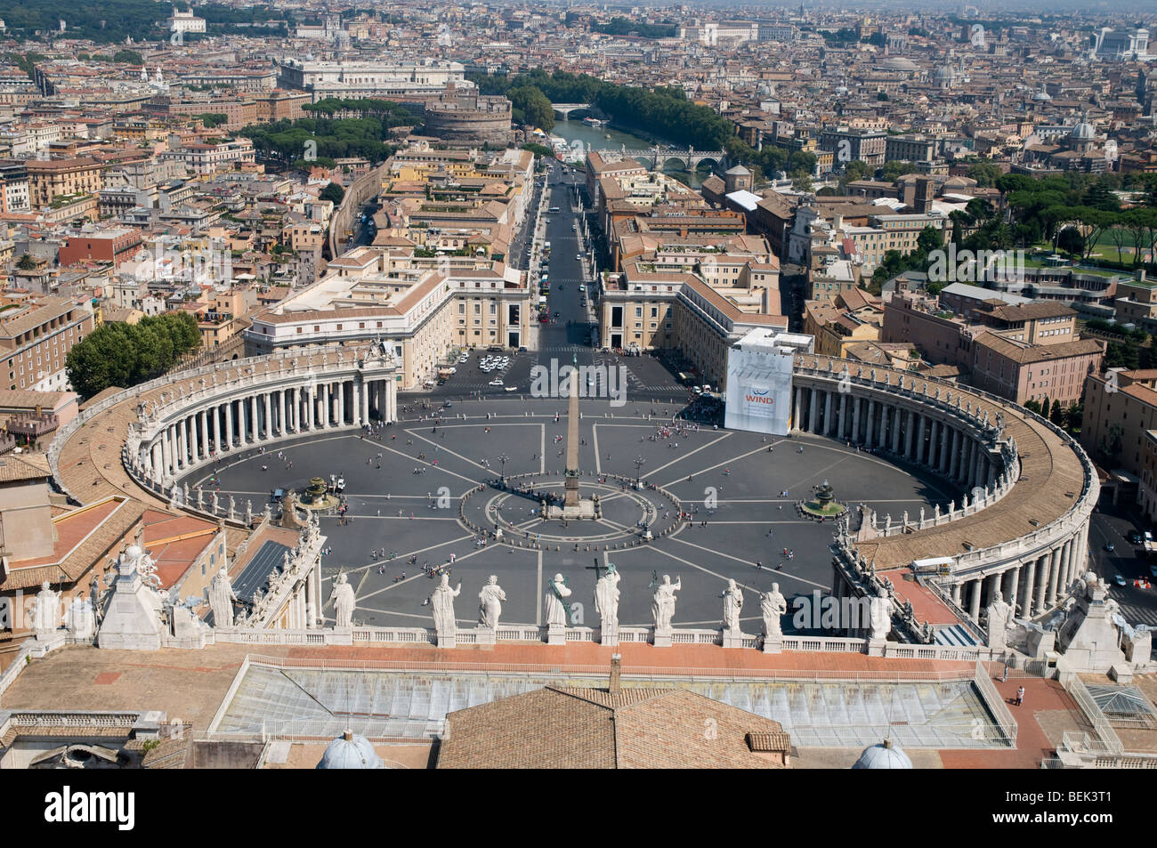 View of Saint Peter's Square from Saint Peter's Dome Stock Photo