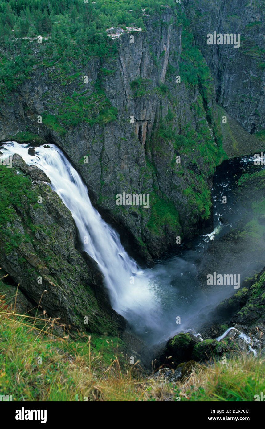 The Voringfossen waterfall, Hordaland, Norway Stock Photo