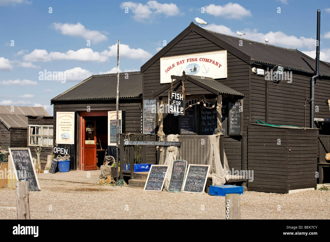 Southwold Harbour Fish Shop Stock Photo Alamy