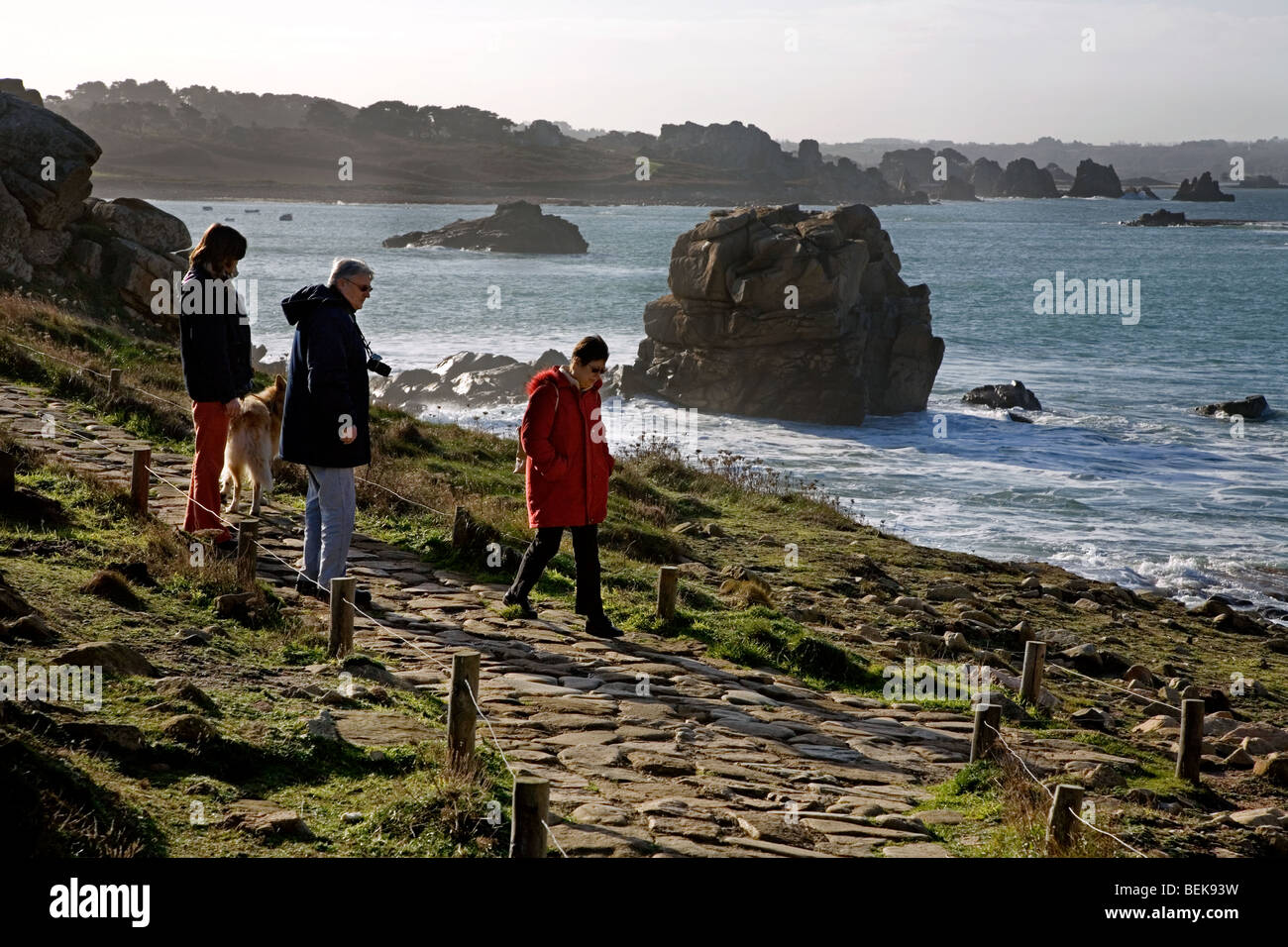 Tourists visiting Le Gouffre, Brittany, France Stock Photo