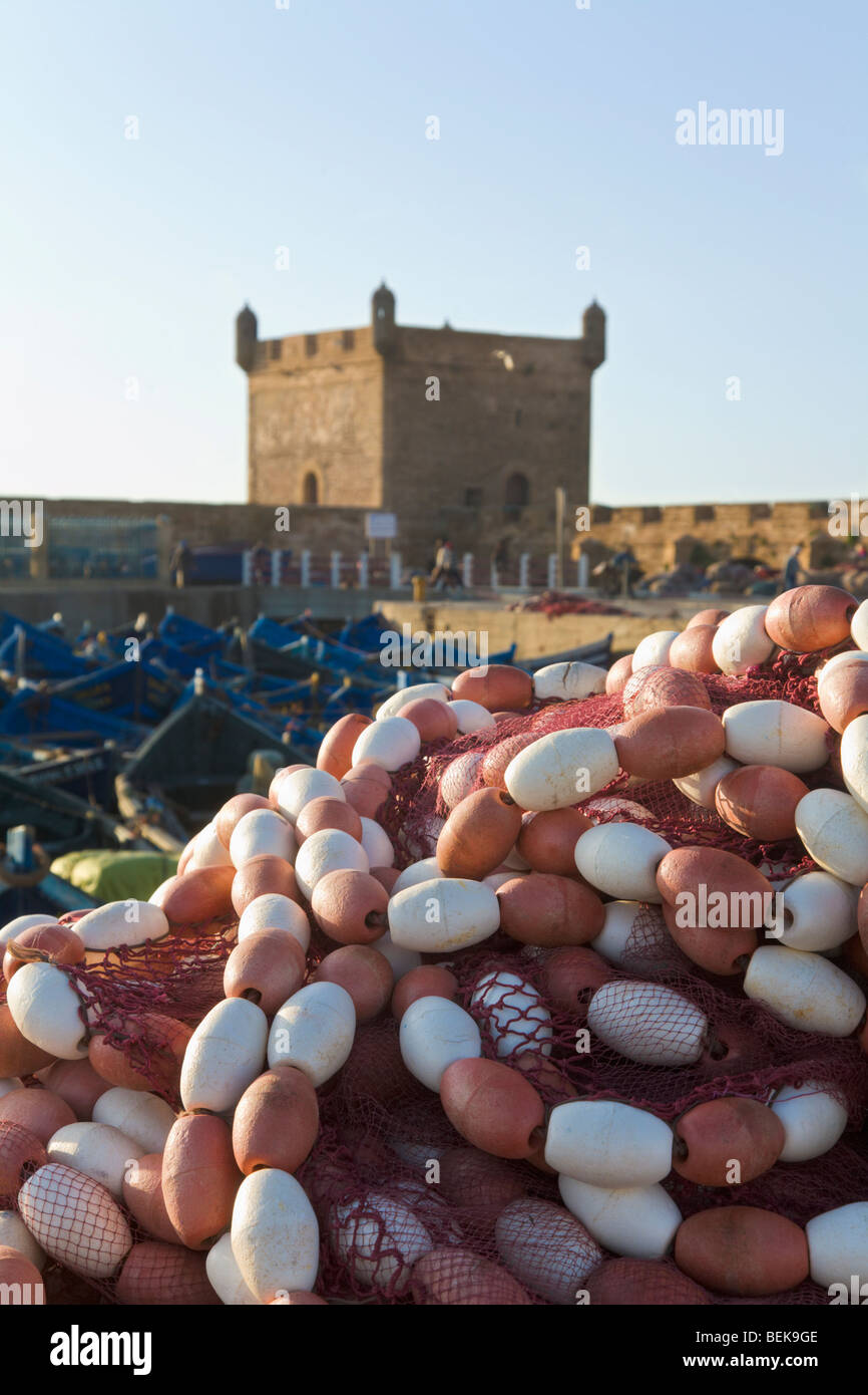 Fishing harbour at Essaouira Morocco Stock Photo