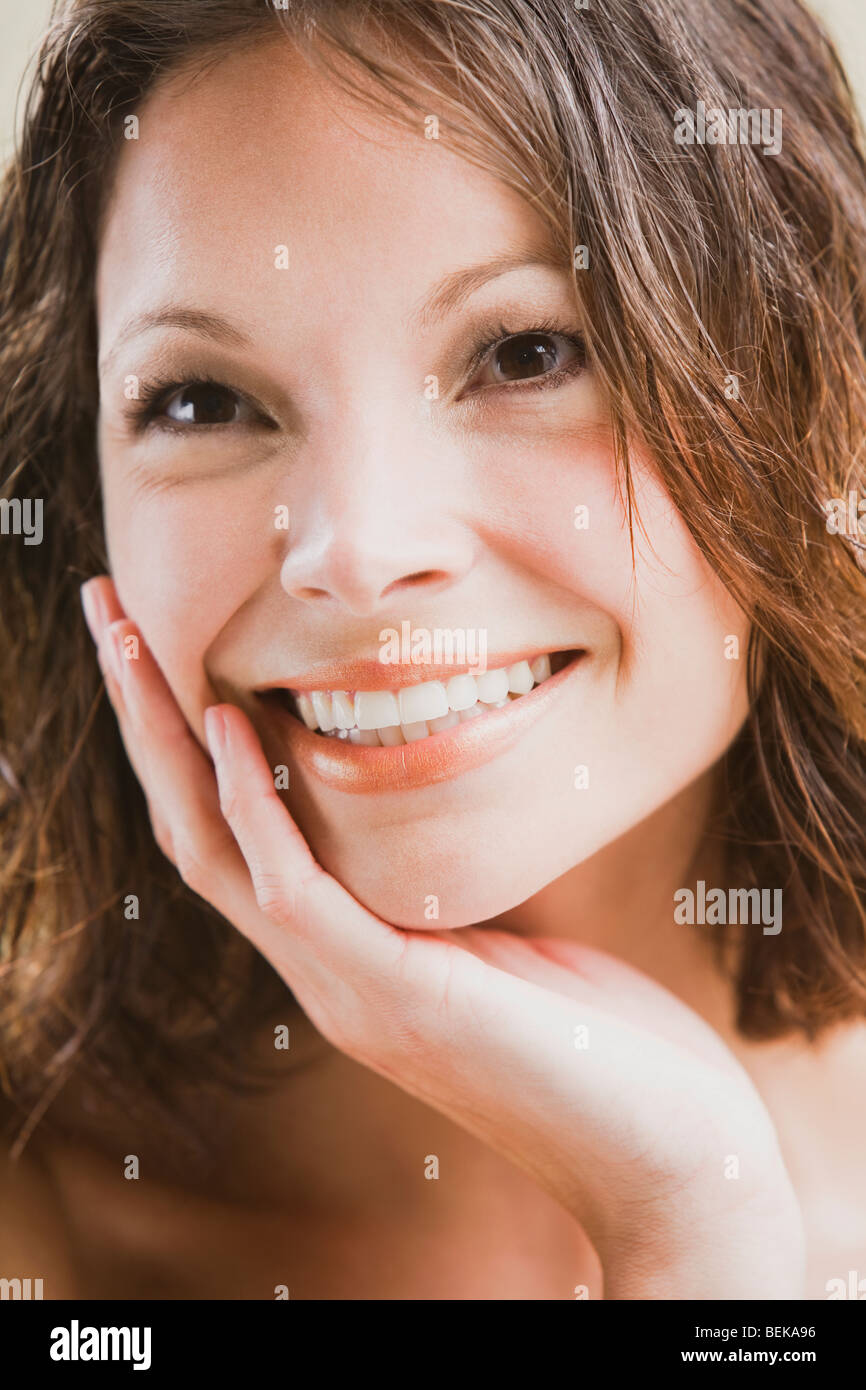 Close-up of a woman smiling Stock Photo