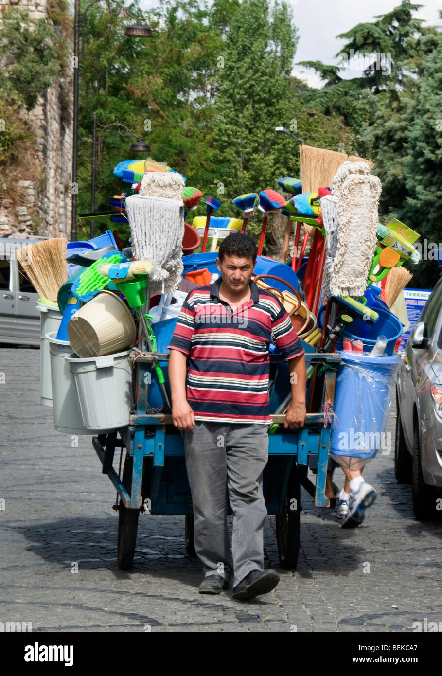 Istanbul Turkey hawking trader peddler hawker sale Stock Photo