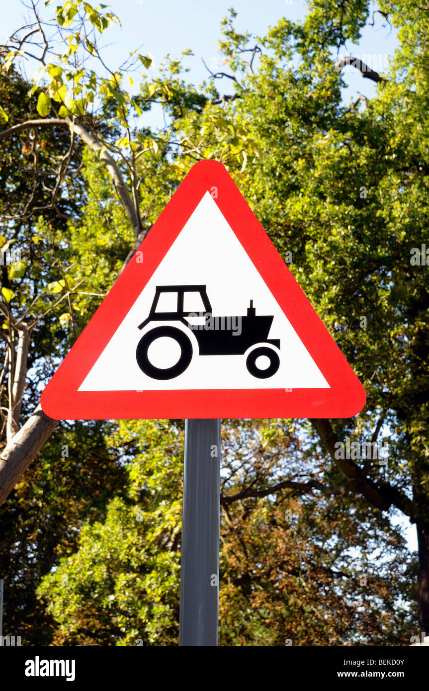 Tractor traffic sign Stock Photo Alamy