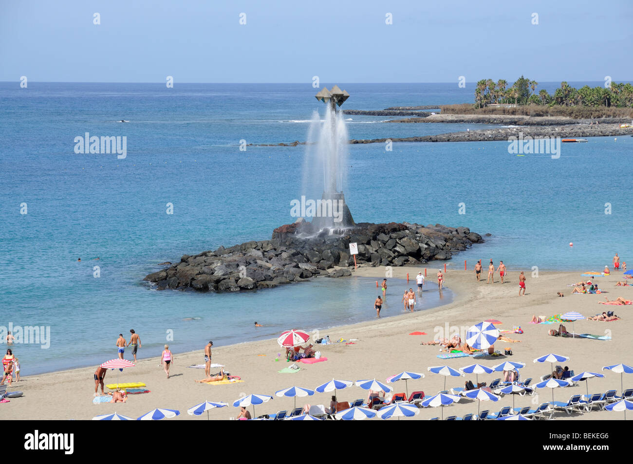 Playa de Las Vistas, Los Cristianos, Canary Island Tenerife, Spain Stock Photo
