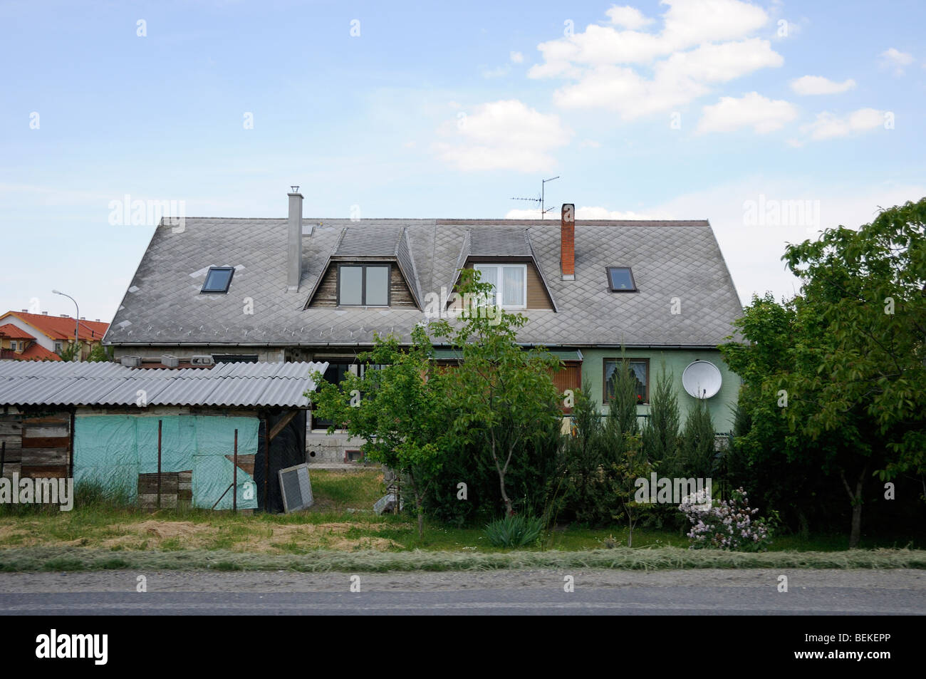 Typical Hungarian house on road into Gyor Hungary Eastern Europe Stock