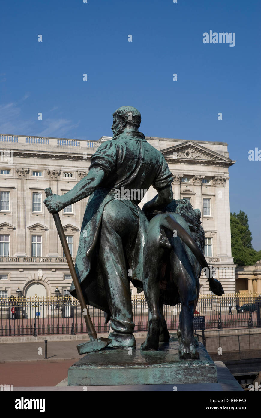 One of the statues on the Queen Victoria Memorial, outside Buckingham
