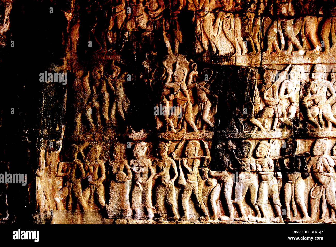 bas relief Angkor Wat Cambodia Stock Photo