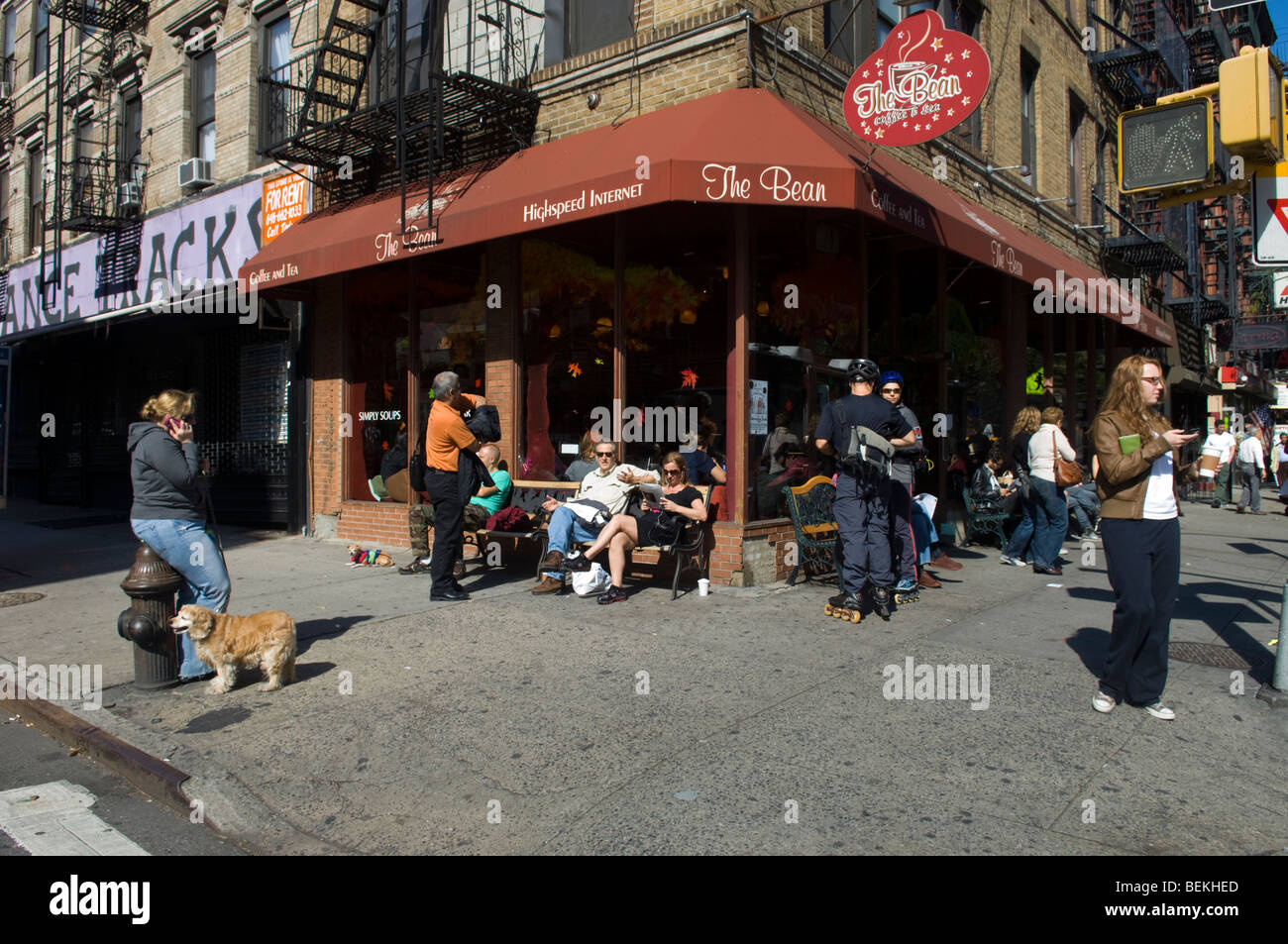 The Bean, a coffee, tea and internet cafe in the East Village neighborhood in New York Stock Photo