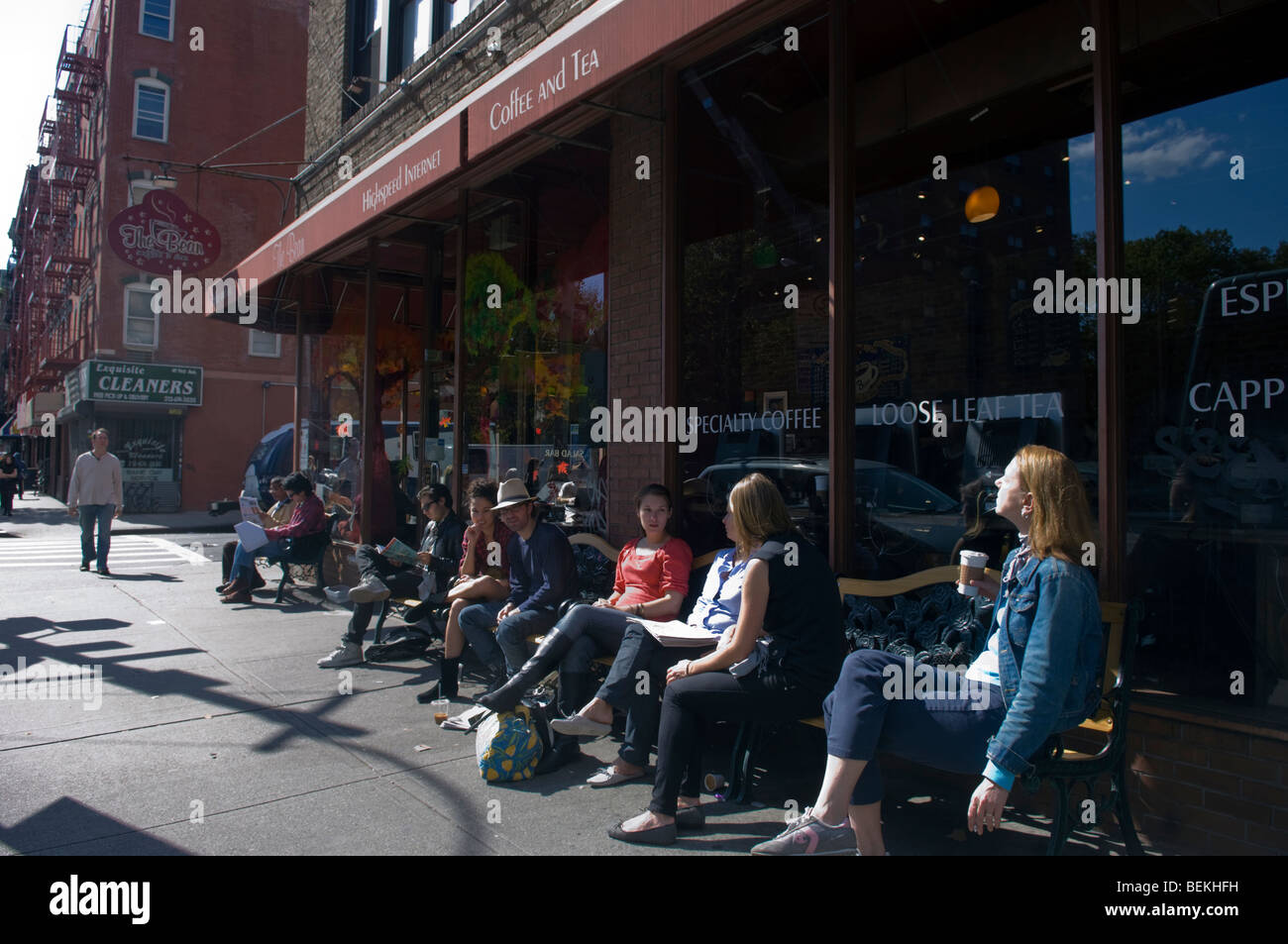 The Bean, a coffee, tea and internet cafe in the East Village neighborhood in New York Stock Photo