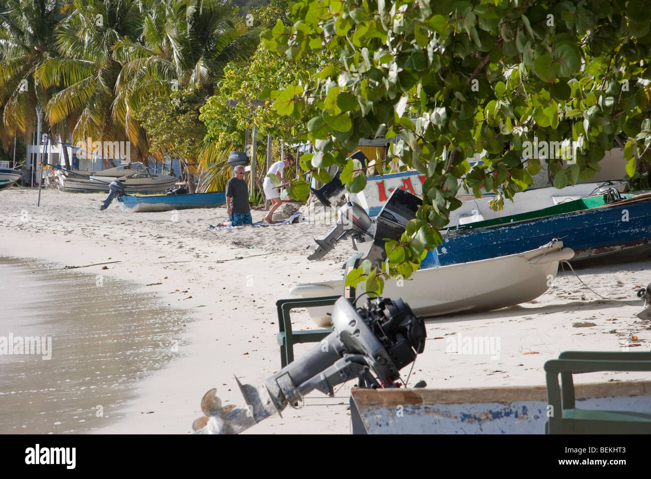 Beached boats at Great Harbour, Jost Van Dyke Stock Photo - Alamy