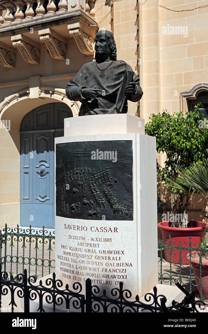 Monument to Saverio Cassar, Victoria, Gozo, Malta Stock Photo Alamy