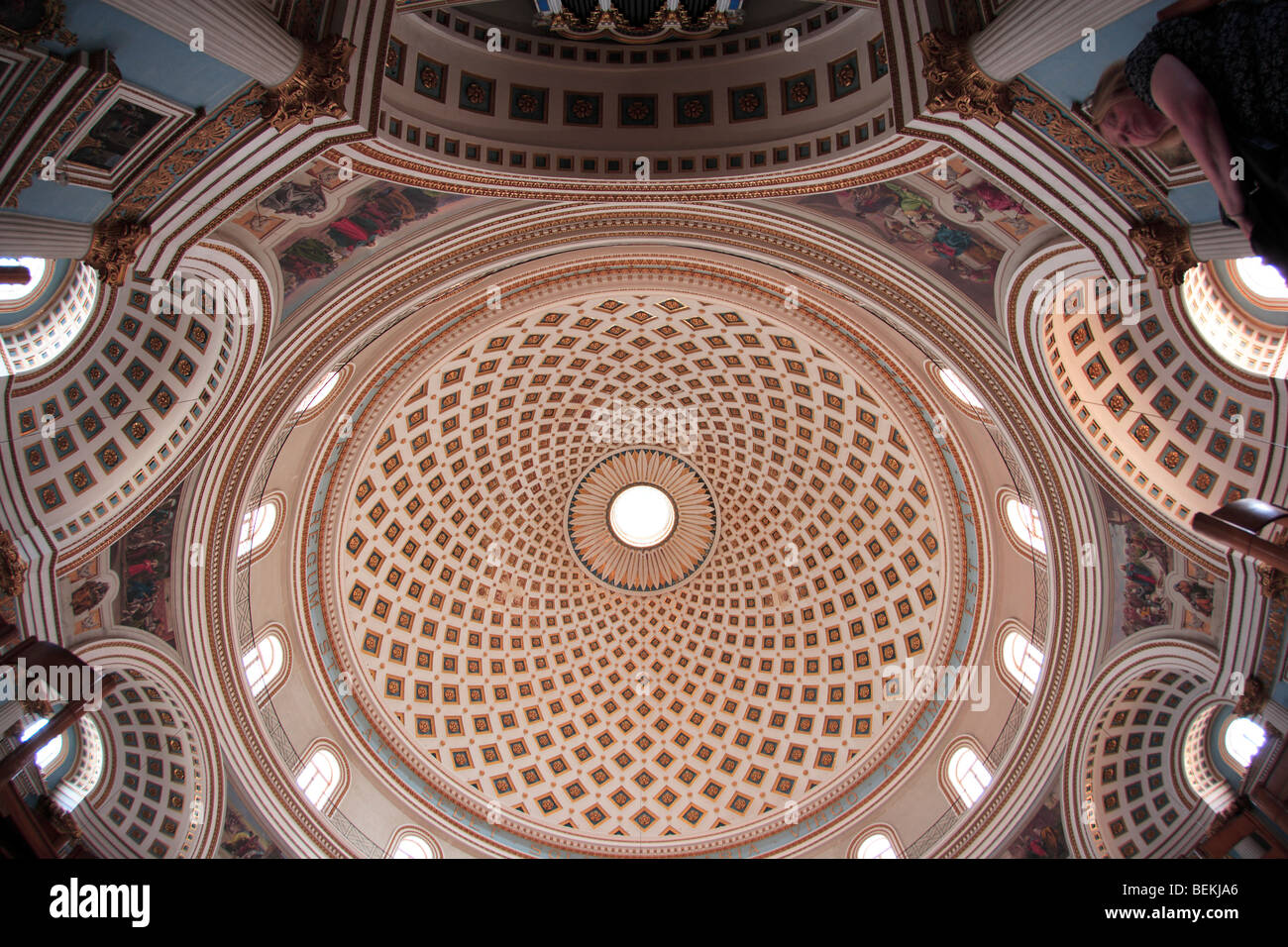Interior of Mosta Dome, Mosta, Malta Stock Photo