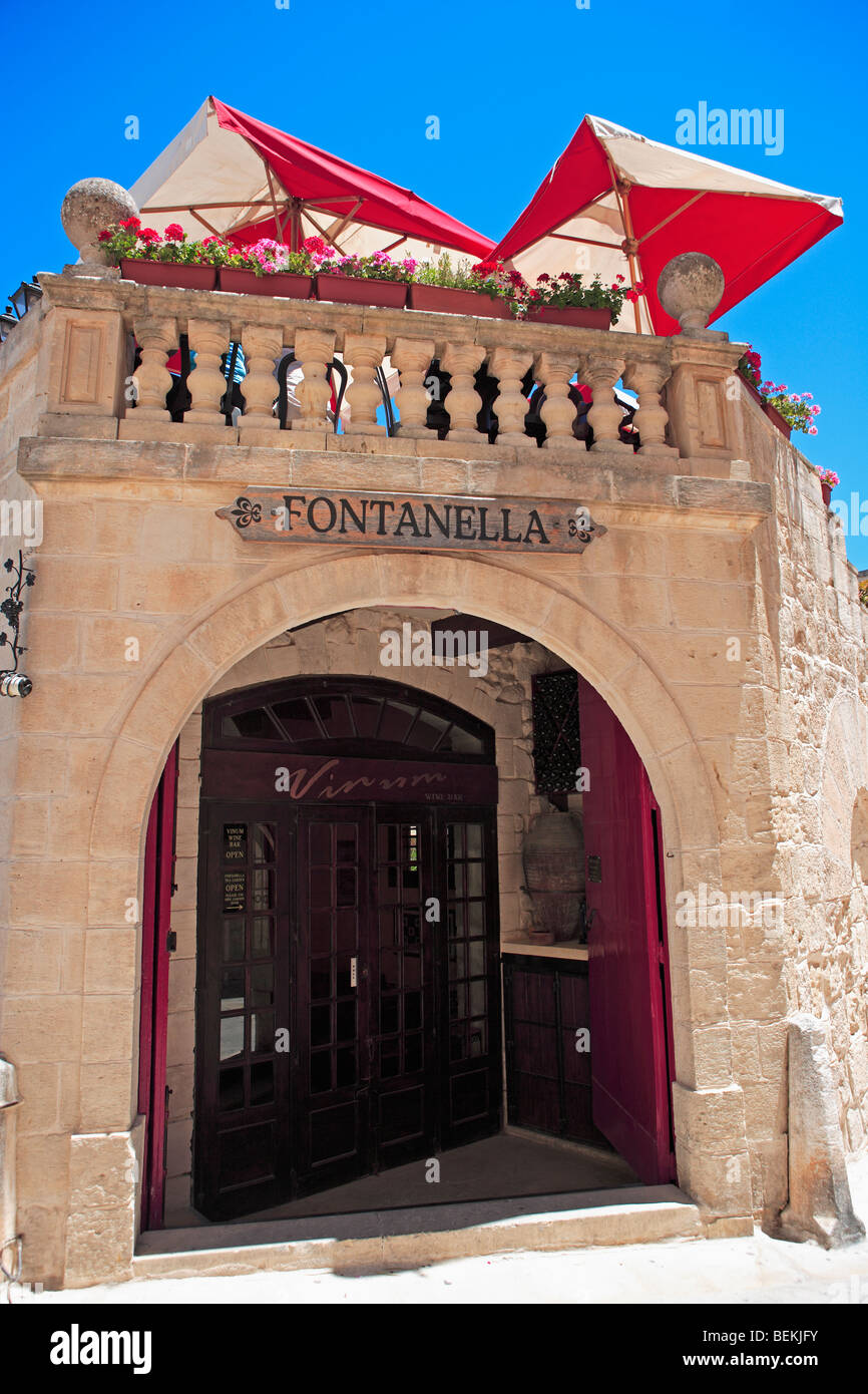 Fontanella Restaurant, Mdina, Malta Stock Photo Alamy