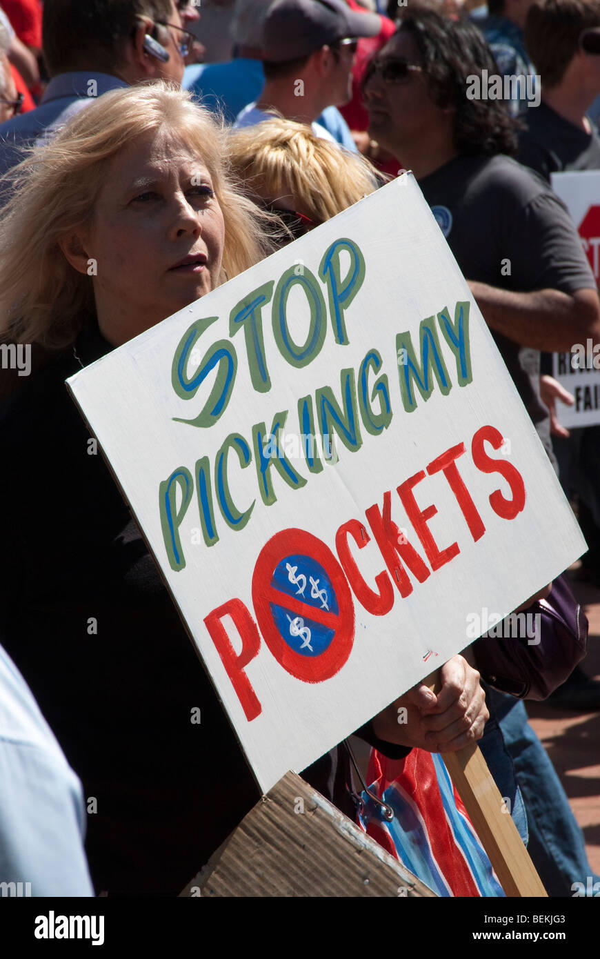 citizens protesting government policies at a Tea Party rally in Arizona Stock Photo