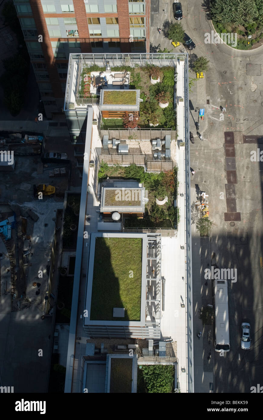 Green roof of the Riverhouse in Battery Park City, in New York Stock Photo