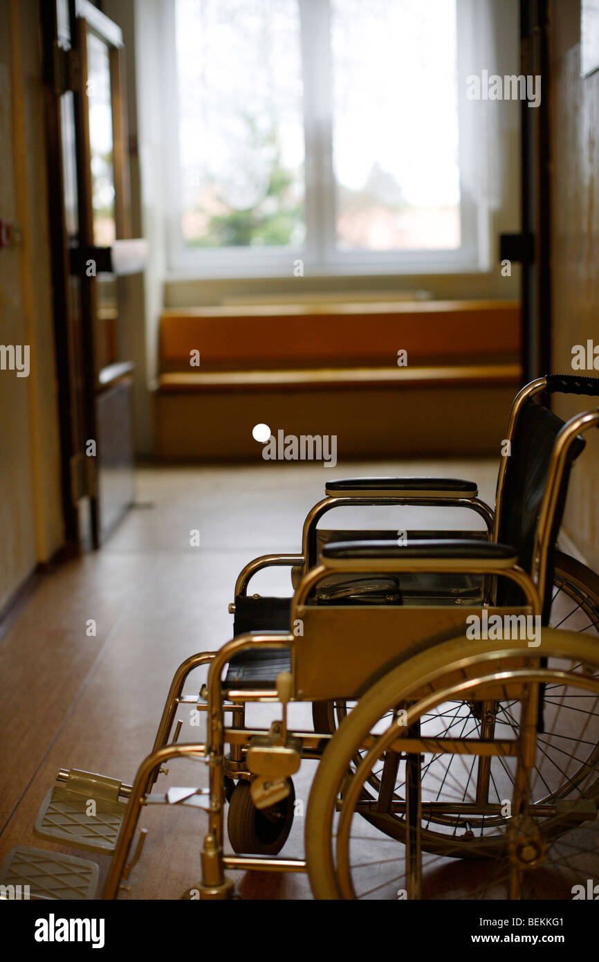 wheel chairs,hospice Stock Photo