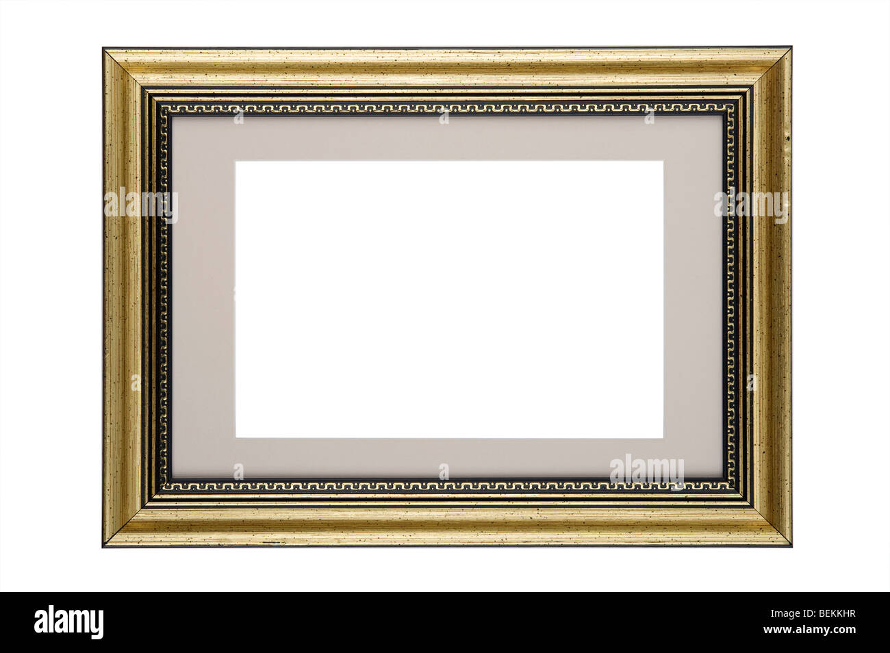 object on white - wooden picture frame Stock Photo