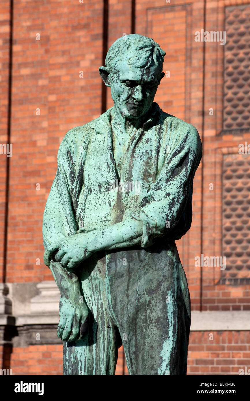Statue of farm worker (Landarbejder) by Jules Dalou in grounds of Ny Carlsberg Glyptotek. Copenhagen, Denmark, Scandinavia Stock Photo