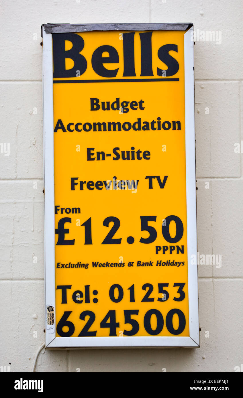 Budget Hotel Guesthouse Blackpool Lancashire Stock Photo