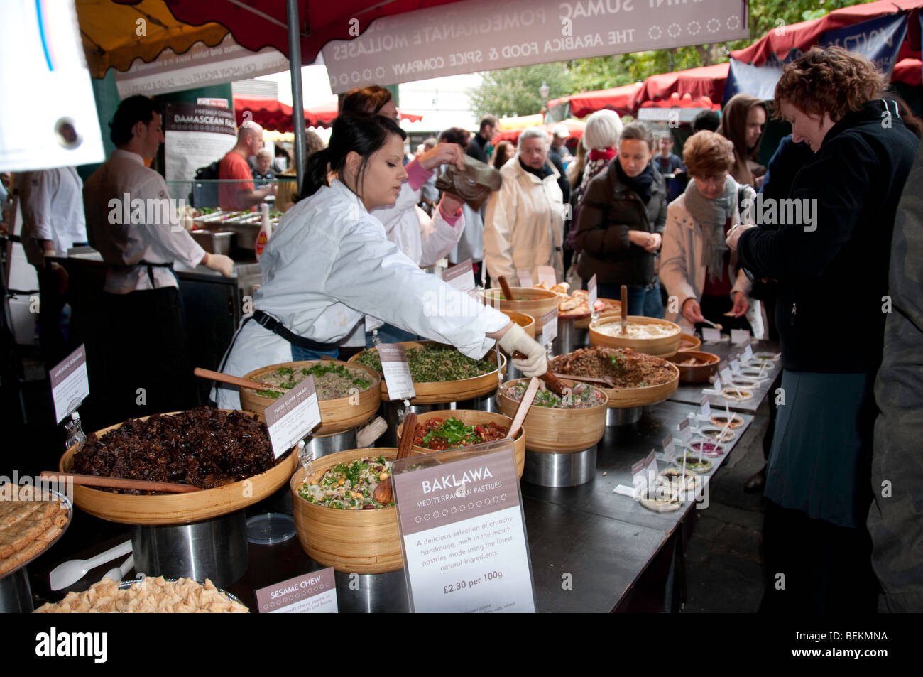 Borough Market, a wholesale and retail food market in Southwark, South East London, England. Stock Photo