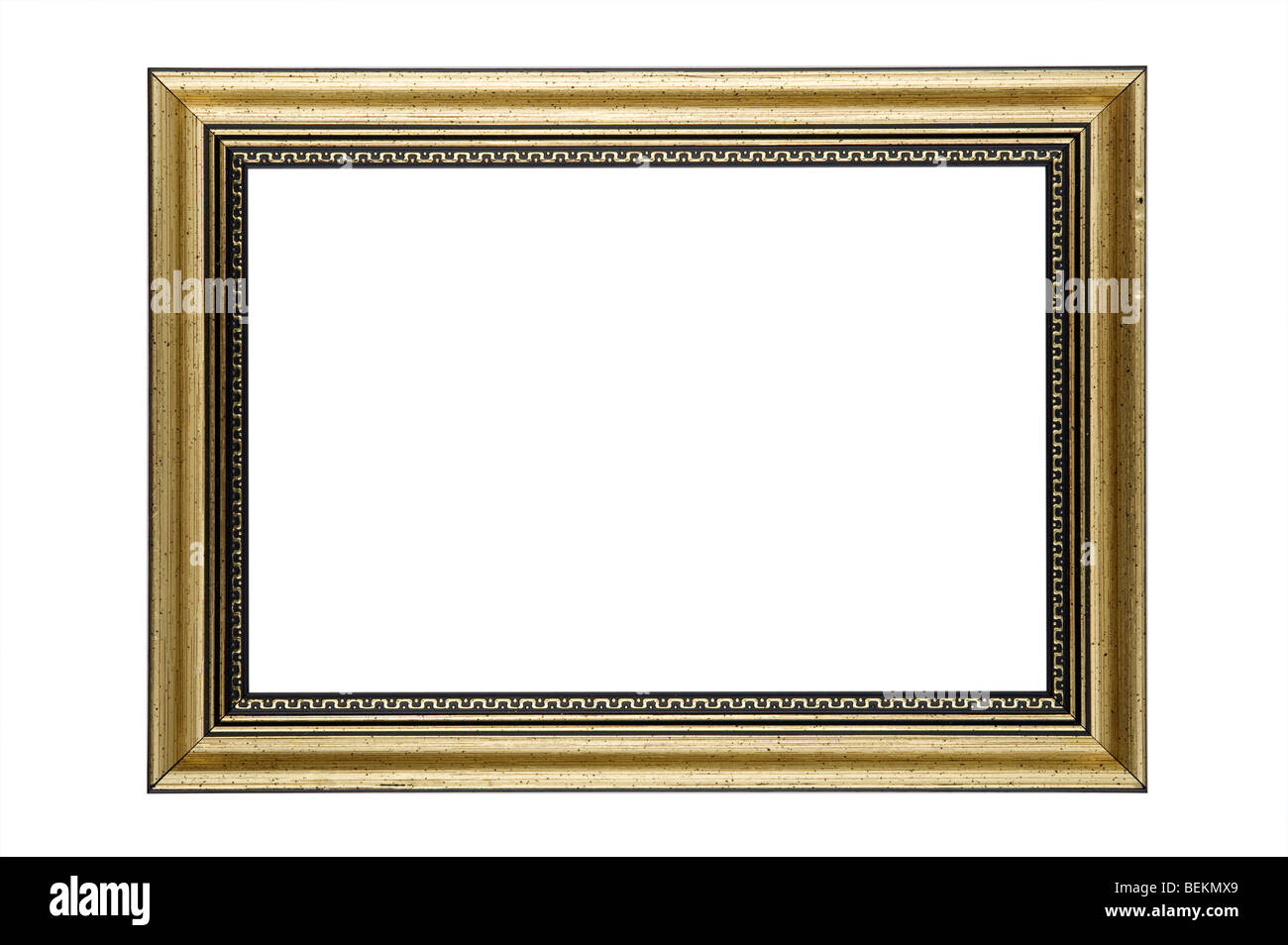 object on white - wooden picture frame Stock Photo