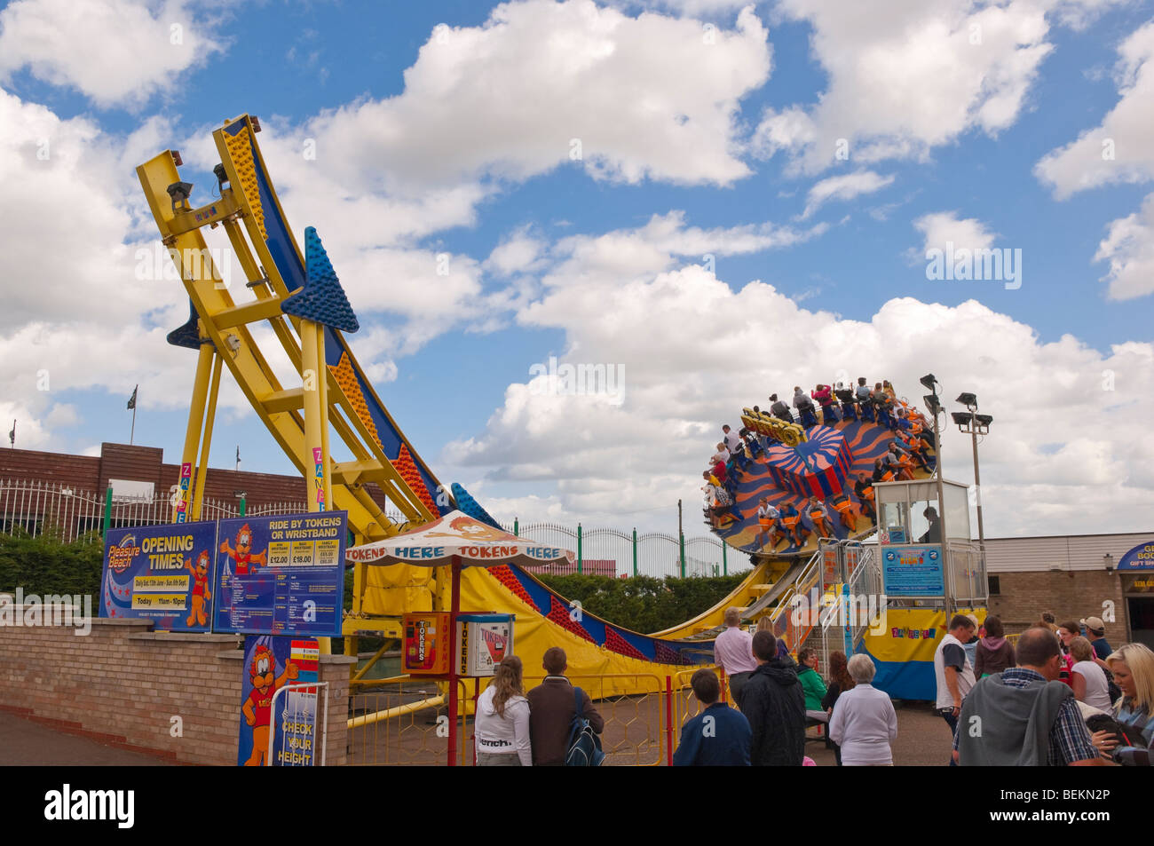 The Disko ride showing movement at the Pleasure Beach in Great Yarmouth ...