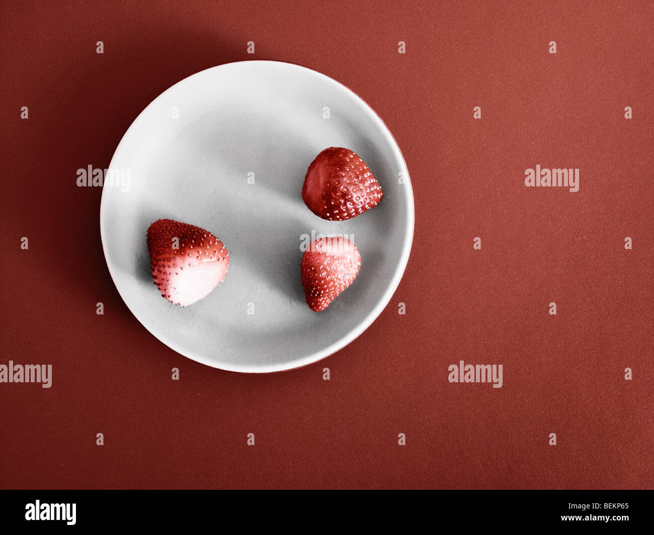 Three fresh ripe strawberries hi-res stock photography and images - Alamy