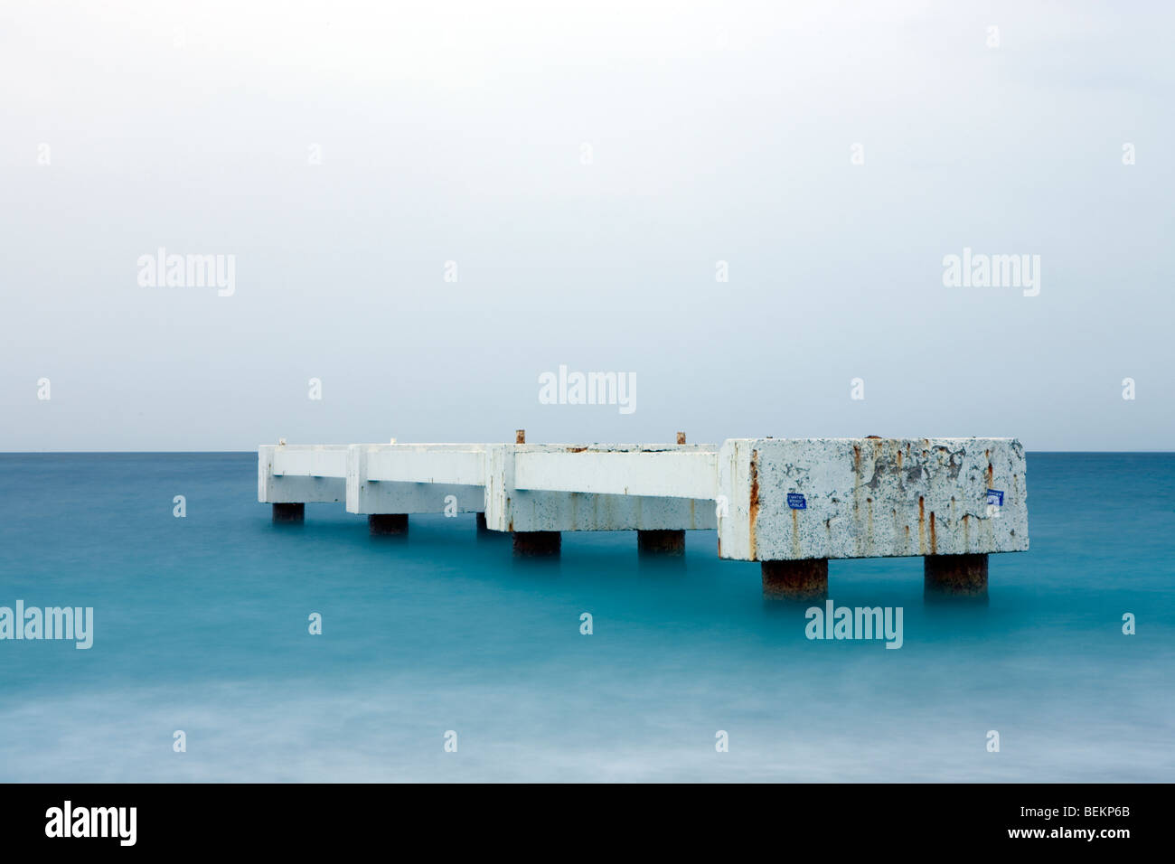 Seaside pier in the evening Stock Photo