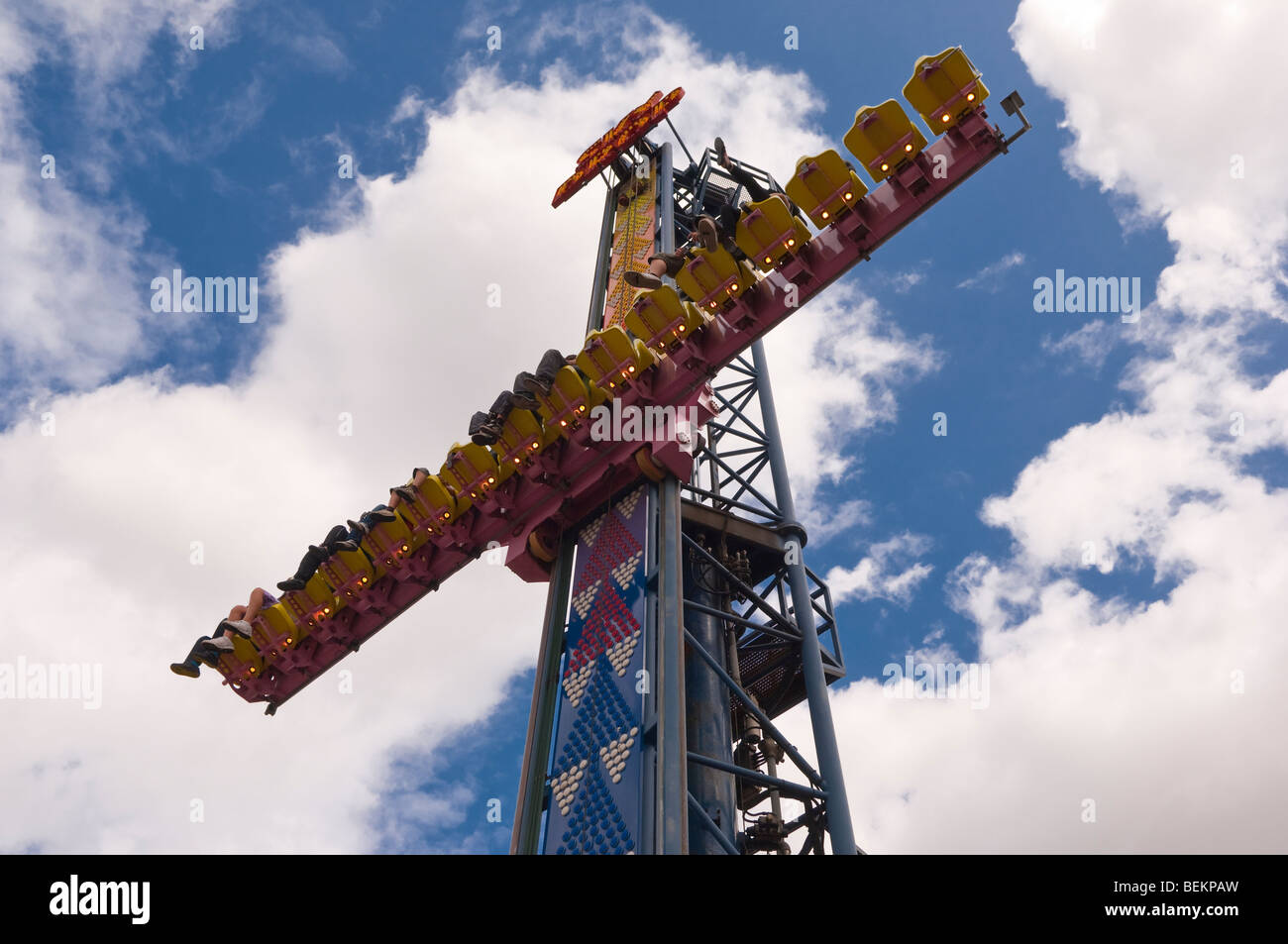 The Sky Drop ride showing movement at the Pleasure Beach in Great ...