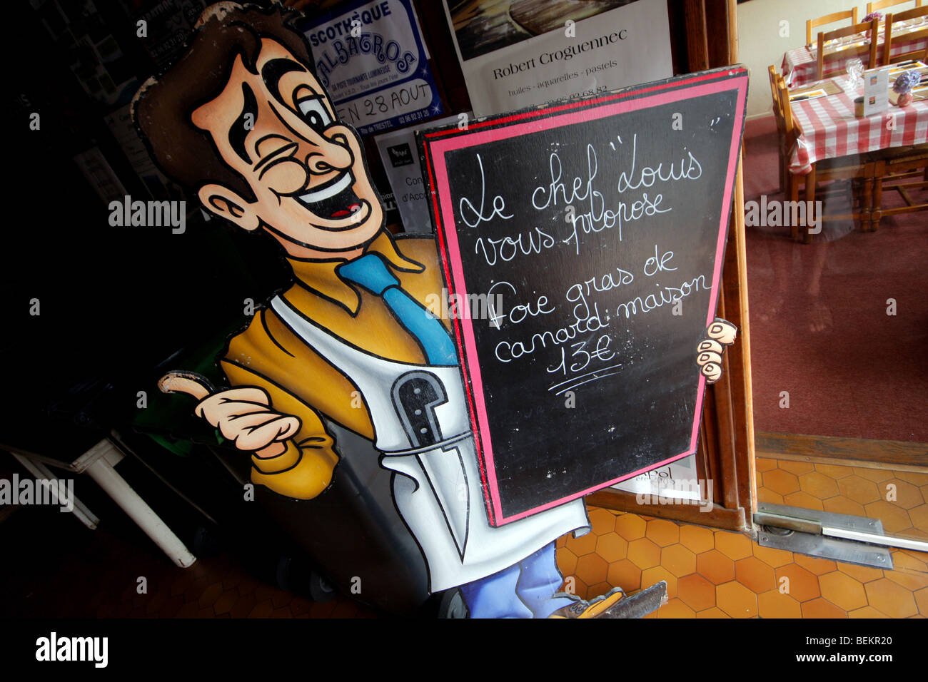 French restaurant sign advertising menu Stock Photo - Alamy