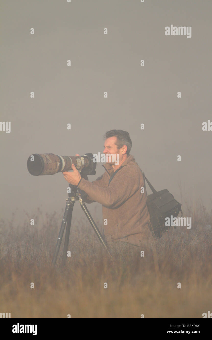 Photographer with long lens Stock Photo Alamy