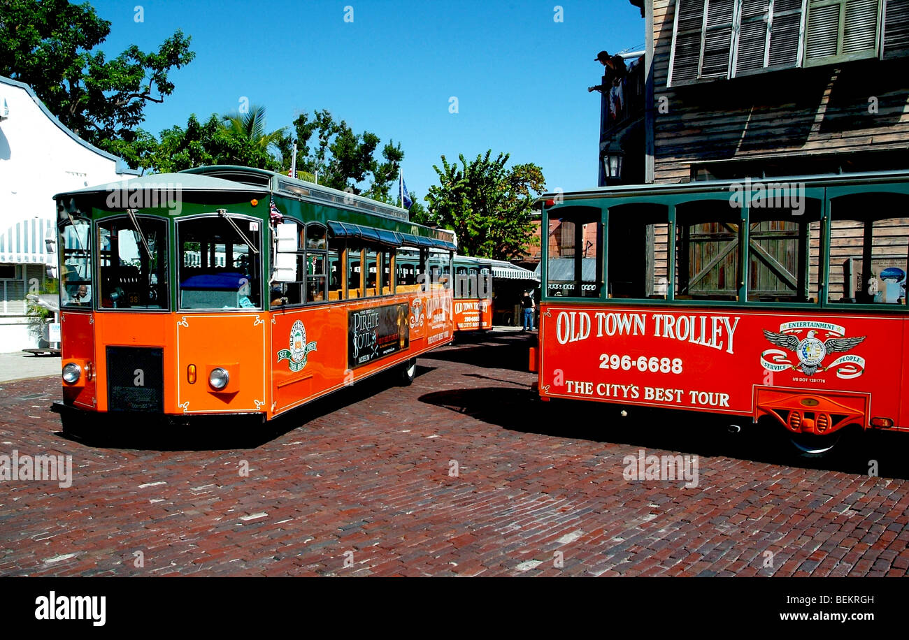 Key West old town Trolley bus Stock Photo Alamy