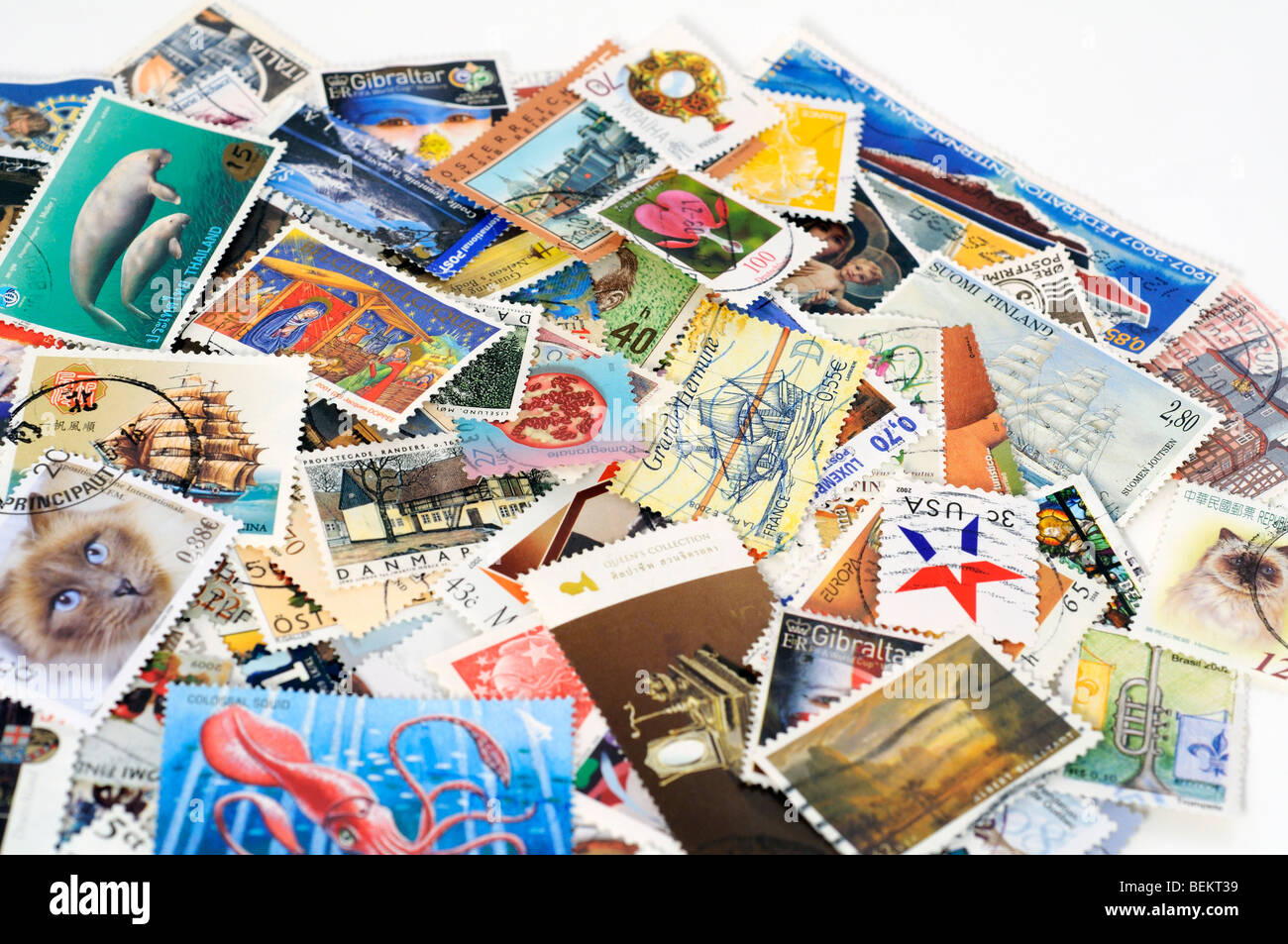 Assortment of postage stamps Stock Photo - Alamy