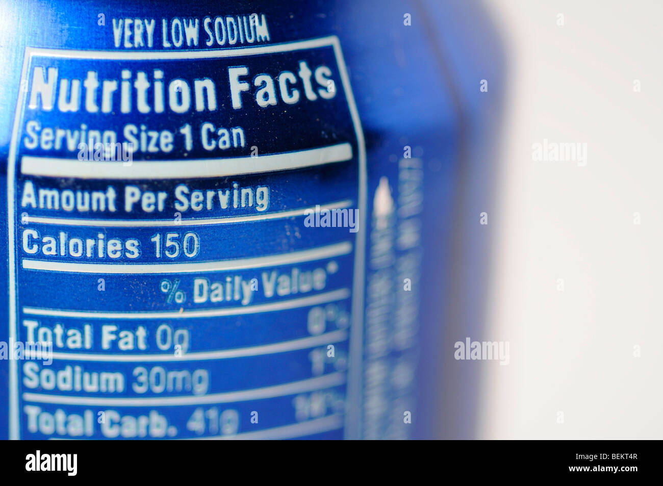 Nutrition information Stock Photo