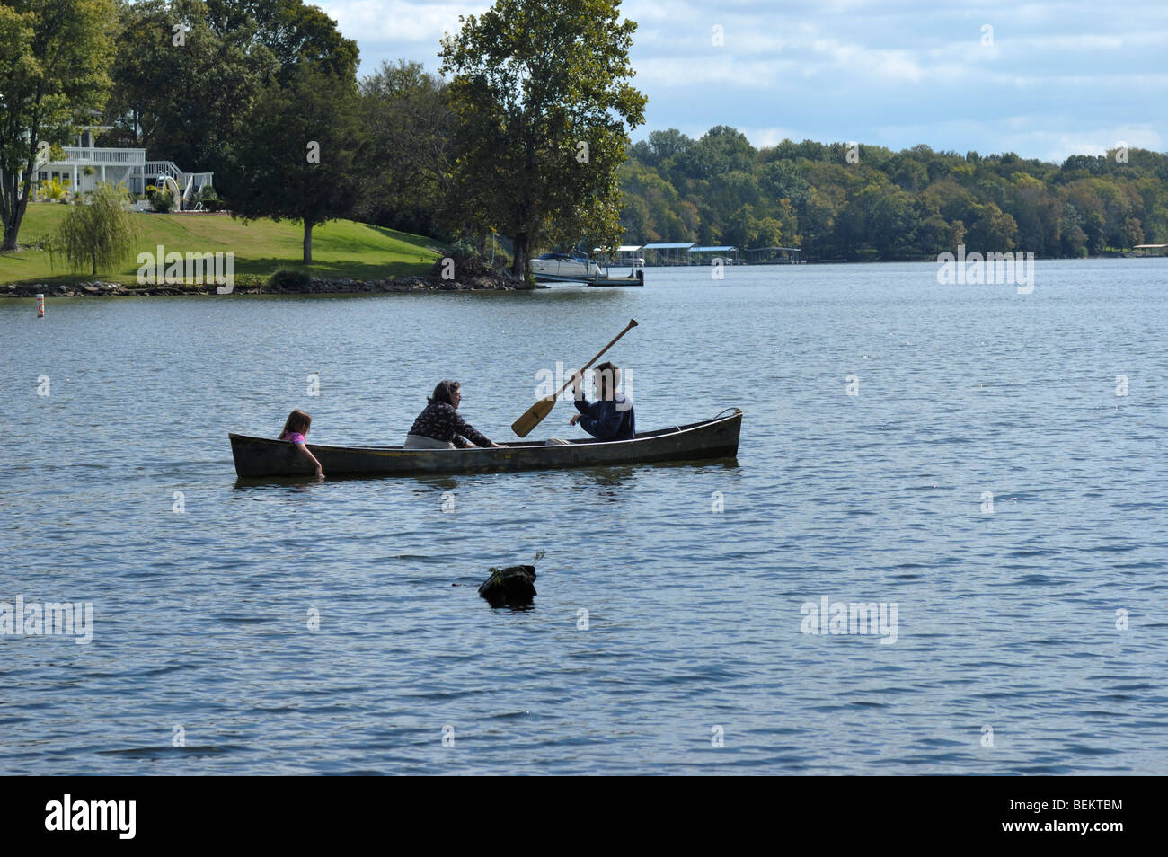 Canoe On Old Hickory Lake Near Nashville Tennessee USA Stock Photo Canoe on old hickory lake near nashville tennessee usa stock photo