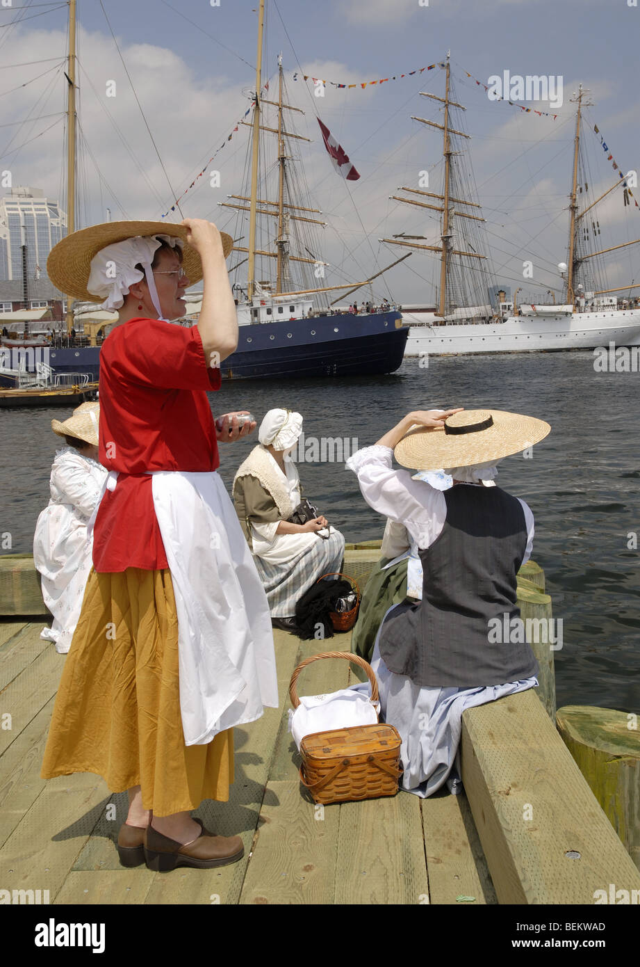 Women in period costume, Halifax tall ships week Stock Photo Alamy