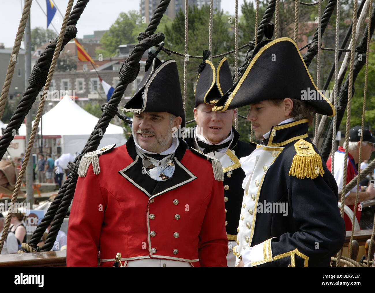 Men in period naval costume at the Halifax tall ships festival 2009