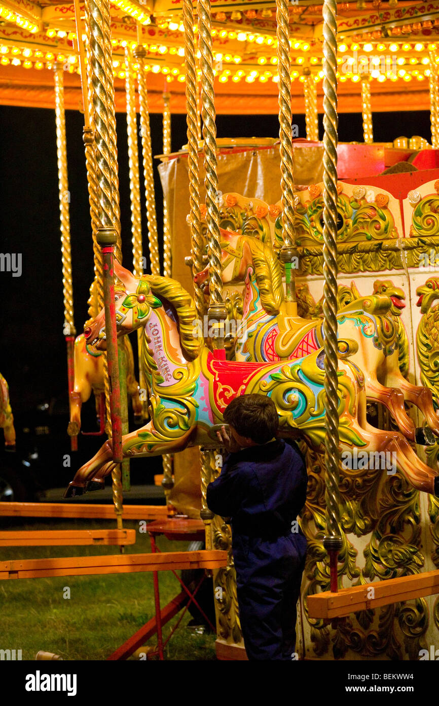 Packing away the Gallopers. Midsummer Fair, Cambridge closing Stock
